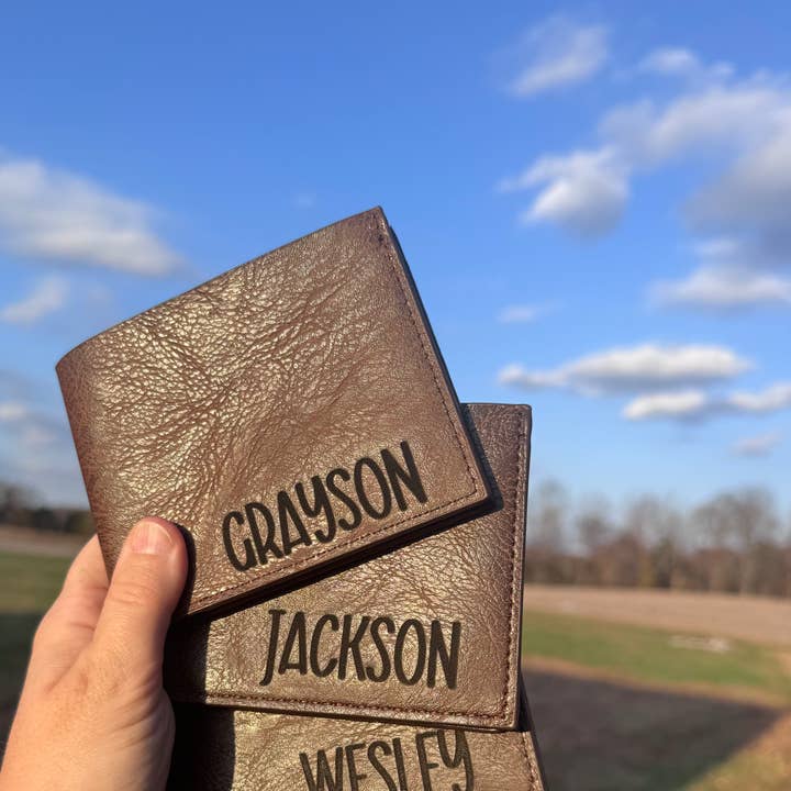 Engraved Wallets for wholesale by Just Grace Co