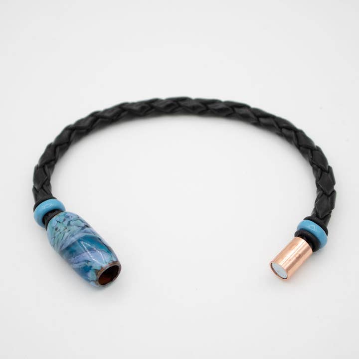 BS Blue Jay Bracelet for wholesale by Montana Leather Designs