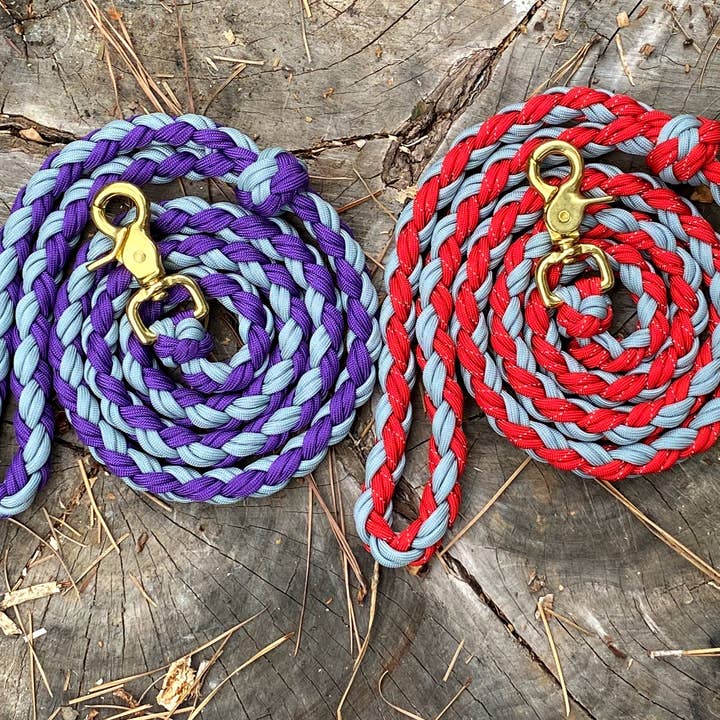 REMOVED BRAND – trela - Cão por atacado – 4 'Paracord Leash - azul/cinza6