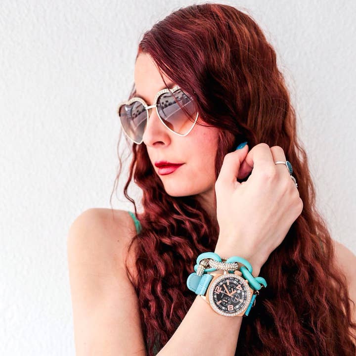 Emblem Eyewear - Wholesale Sunglasses - Women's - Cute Chic Heart Shape Glam Rhinestone Aviator Sunglasses