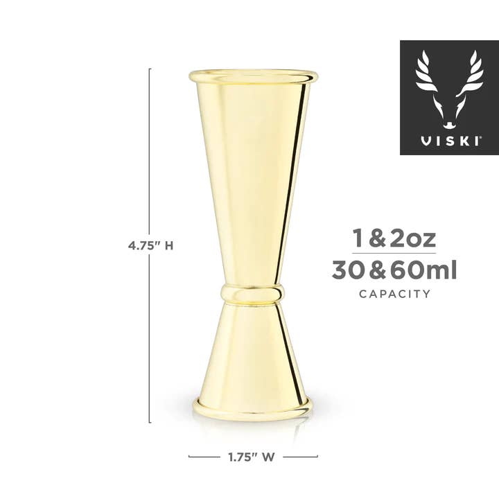 Viski - Wholesale Jigger - Belmontâ„¢ Large Gold-Plated Japanese Style Makoto Jigger