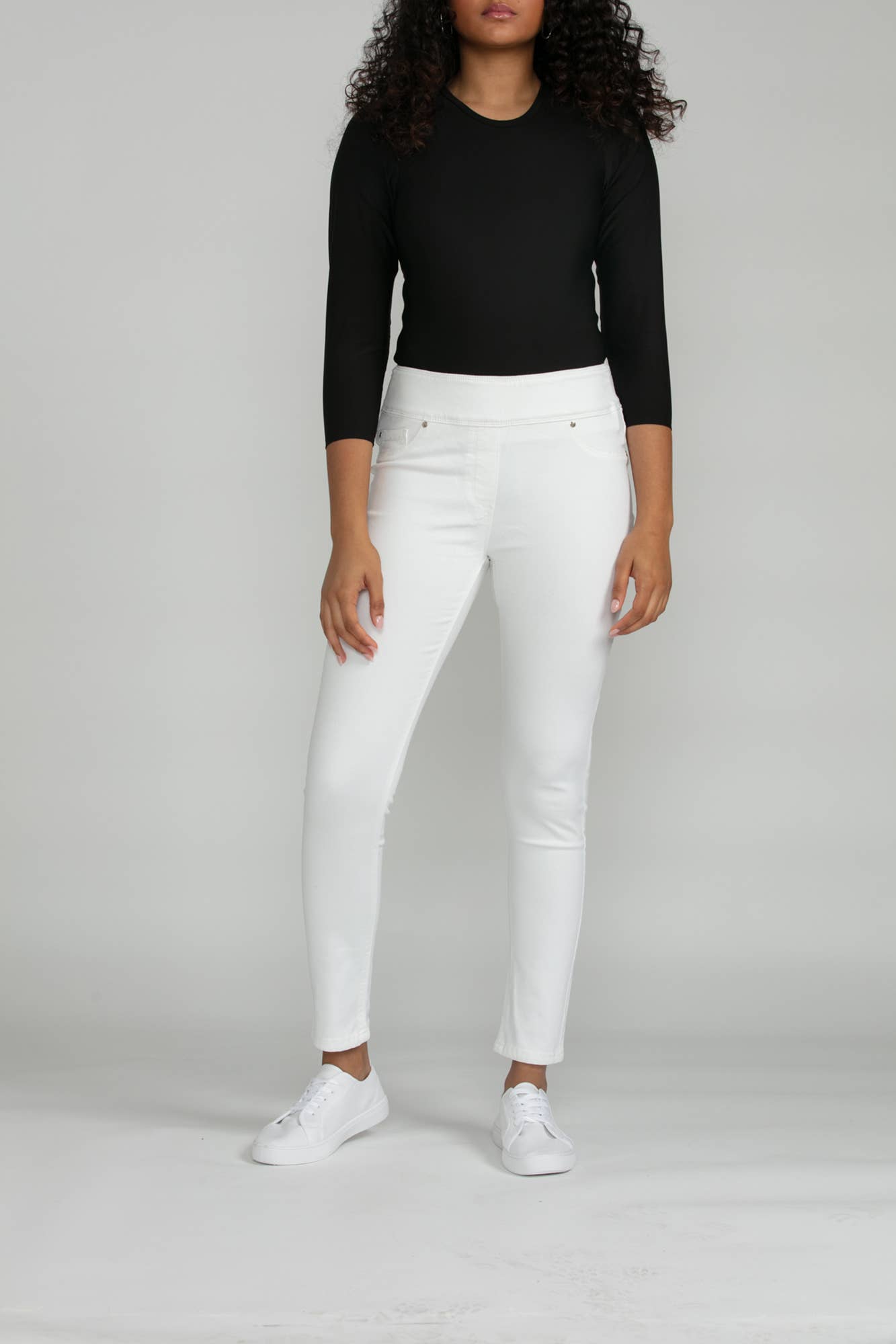 Bluberry Denim – Großhandel Jeans – Damen – BluberryDenim Elastischer Bund Slim White BBD-EW-ALONDRA