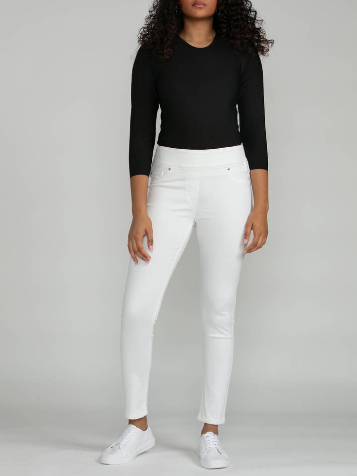 Bluberry Denim – Großhandel Jeans – Damen – BluberryDenim Elastischer Bund Slim White BBD-EW-ALONDRA0