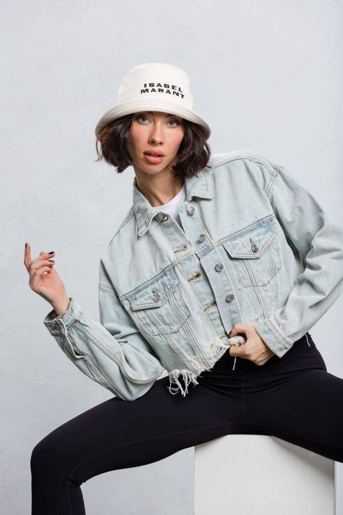 Trio Urban - Wholesale Denim Jacket - Women's - Stay Positive Eye Crop Denim Jacket8