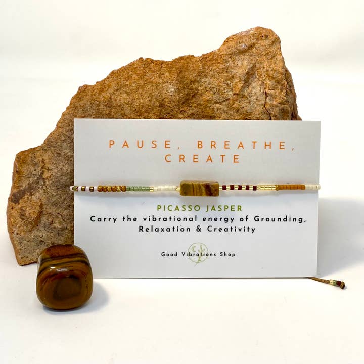 Good Vibrations Shop - Wholesale Beaded Bracelet - Pause, Breathe, Create⎮Higher Self Bracelet 2