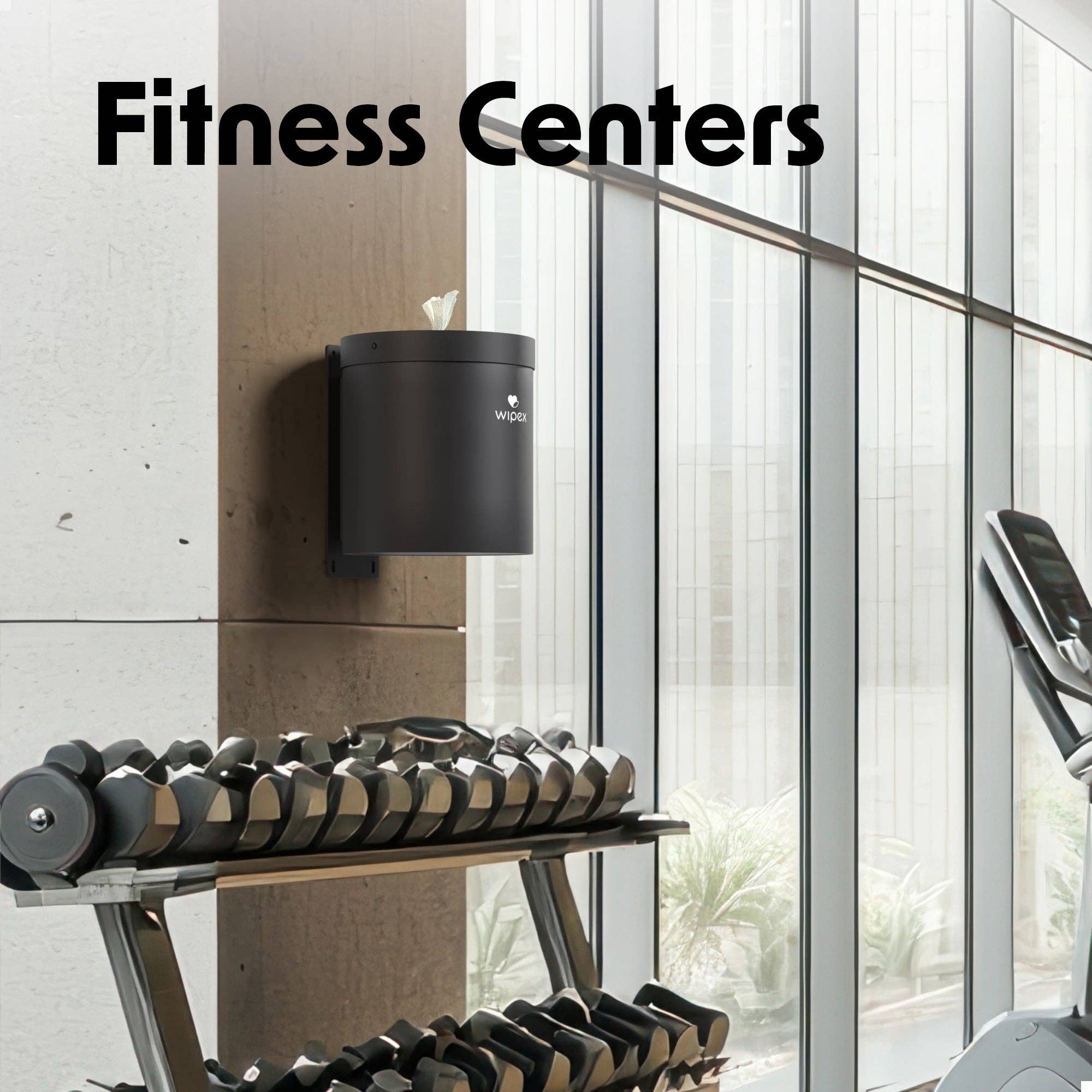 Noir Mat (Métal Brossé) Distributeur mural de lingettes en acier inoxydable Wipex® pour rouleaux de recharge au design moderne en vente sur Faire2