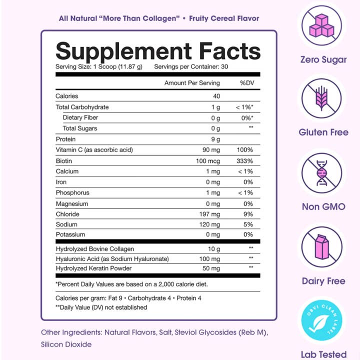 Obvi - Wholesale Powdered Health Drink - Obvi Fruity Cereal Collagen Peptides Powder - Beauty, Health