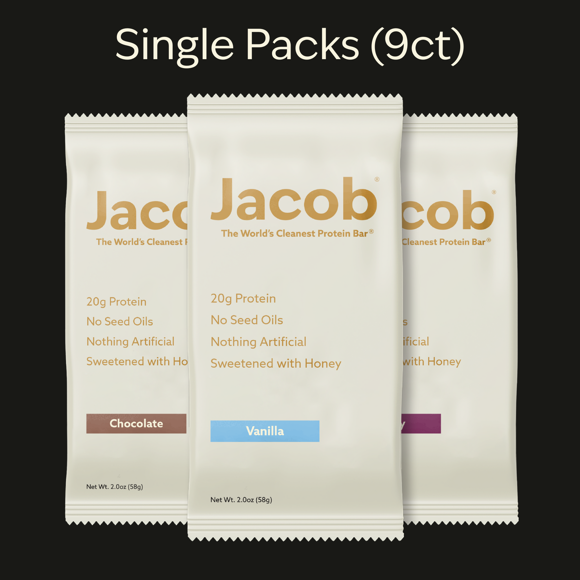Jacob - Wholesale Snack Bar - Jacob Protein Bar - Grass-Fed Organic Snack Bar (9ct)0
