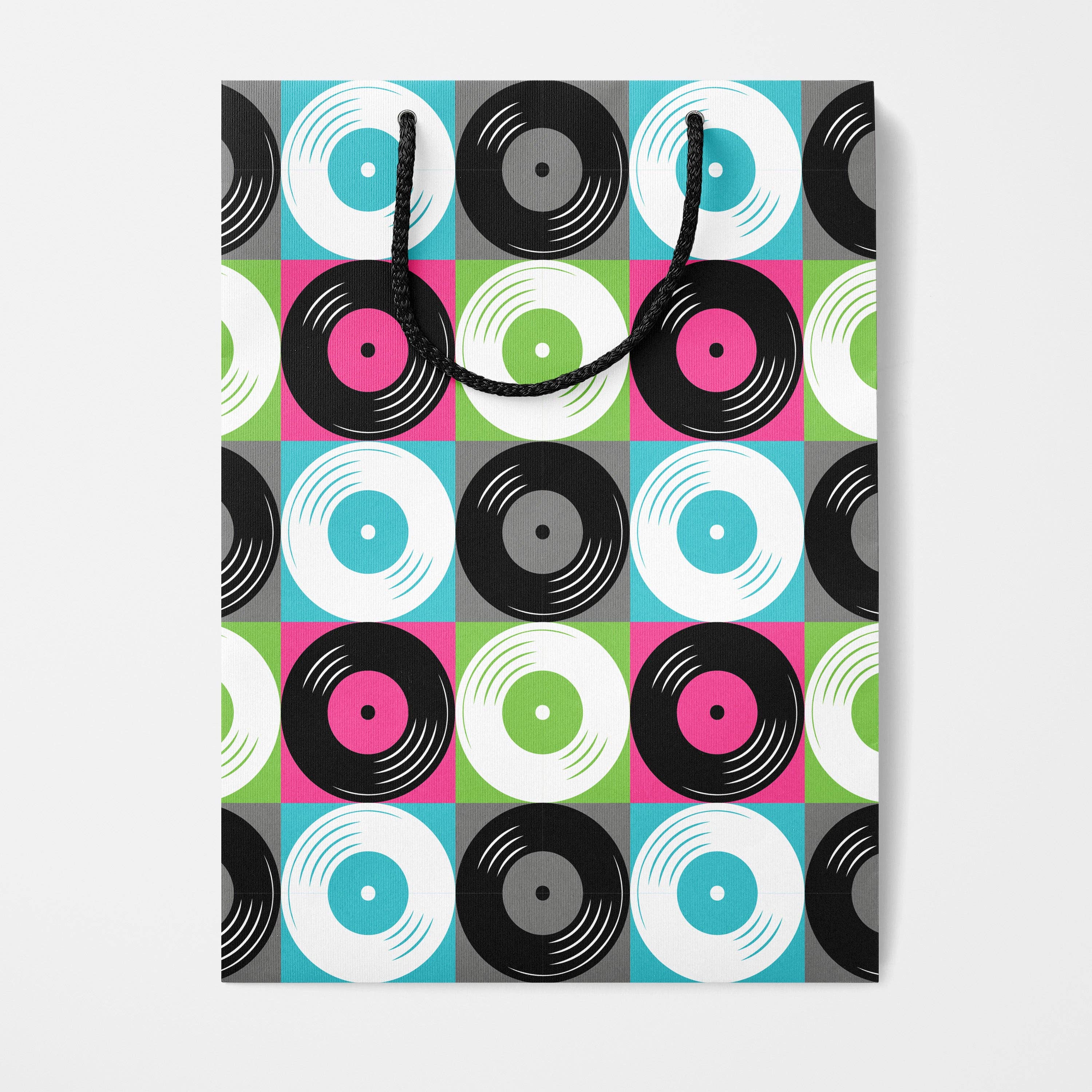 Rock'N Paper - Wholesale Gift Bag - Vinyl Record Pattern Gift Bag - Record Lovers2