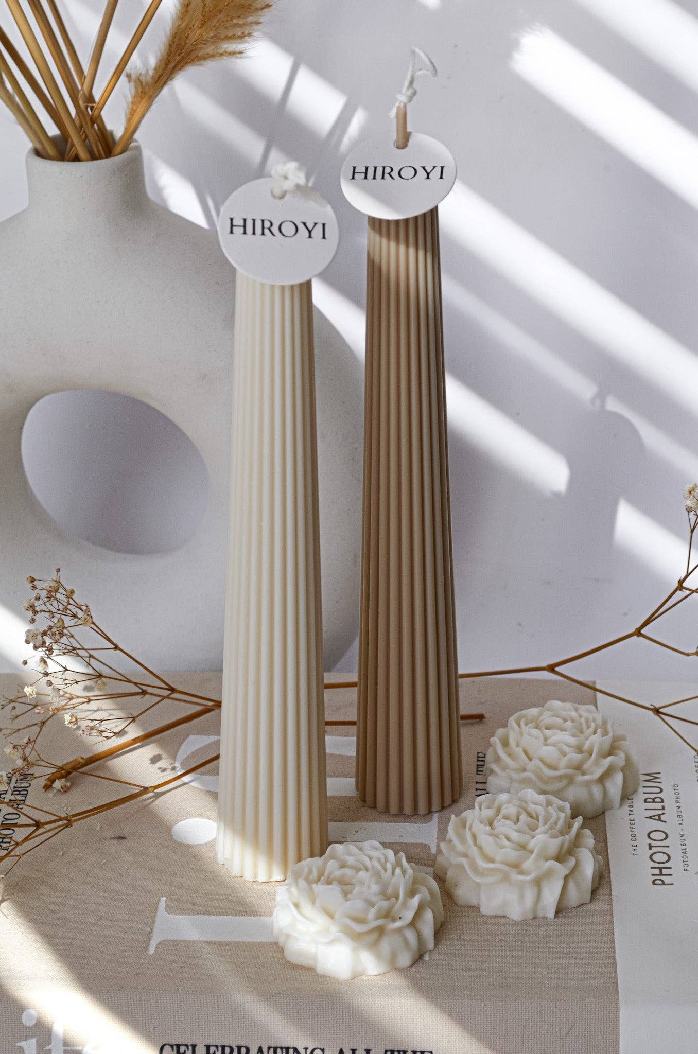 Hiroyi Decor – wholesale Avsmalnande ljus – Ribbade konformade ljus