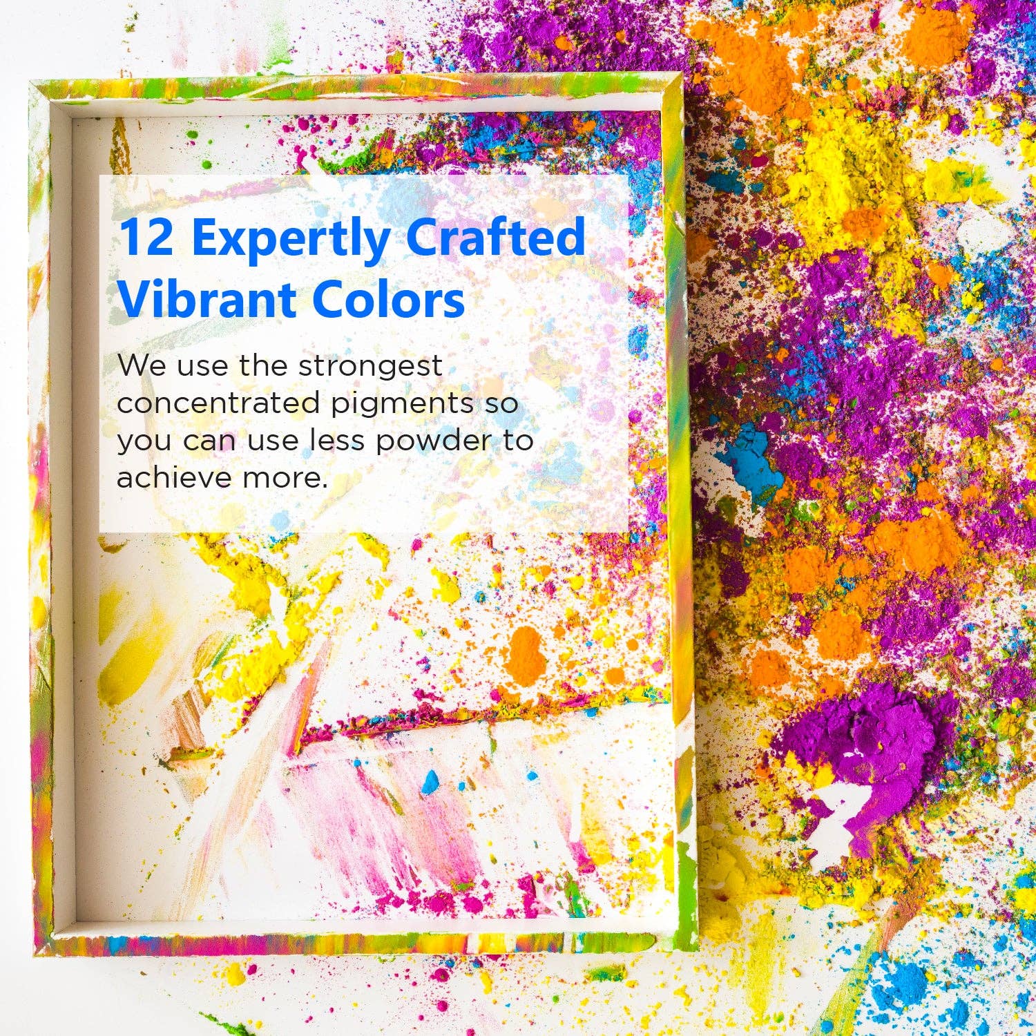 Rolio Pigments - Vente Matériels de bricolage - Poudre fluorescente Rolio - Set de 12 couleurs3