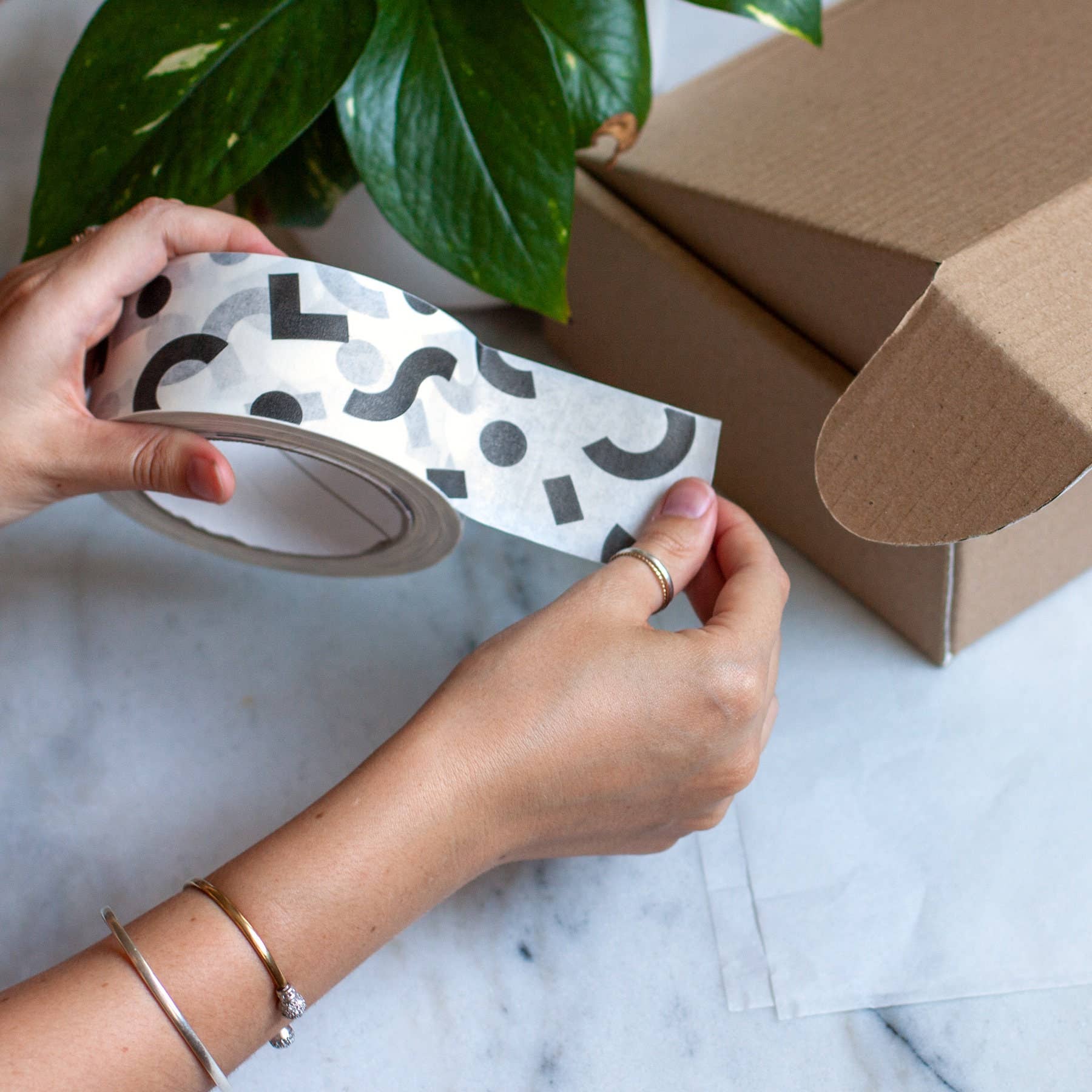 Packplan – wholesale Tape – Printed White pattern tape,kraft tape,packaging tape6