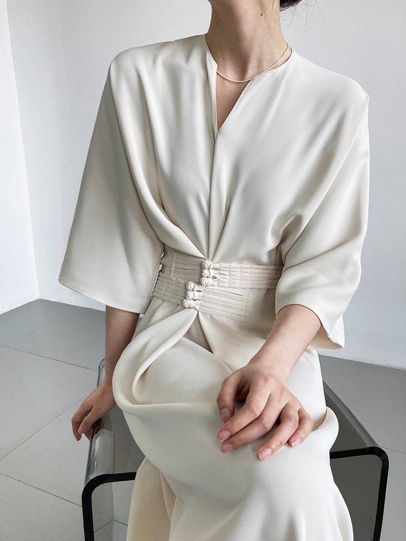 Marayn - Vente Robe – femme - 2025 NOUVELLE Robe Noeud Élégante Moderne Chic Touche Chinoise97