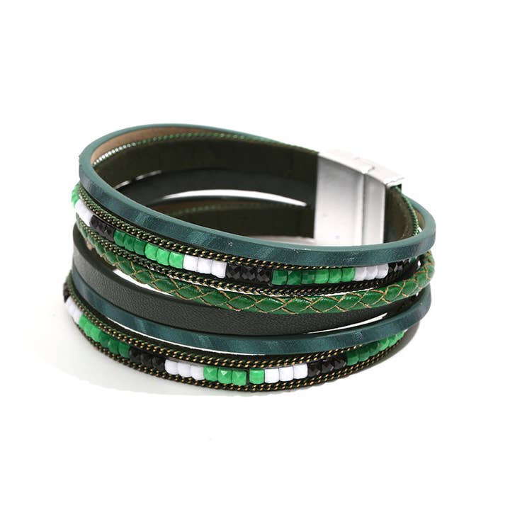Lovesoft - Wholesale Woven/Braided Bracelet - Boho Multi Layer Leather Wrap Bracelet with Magnetic Clasp7