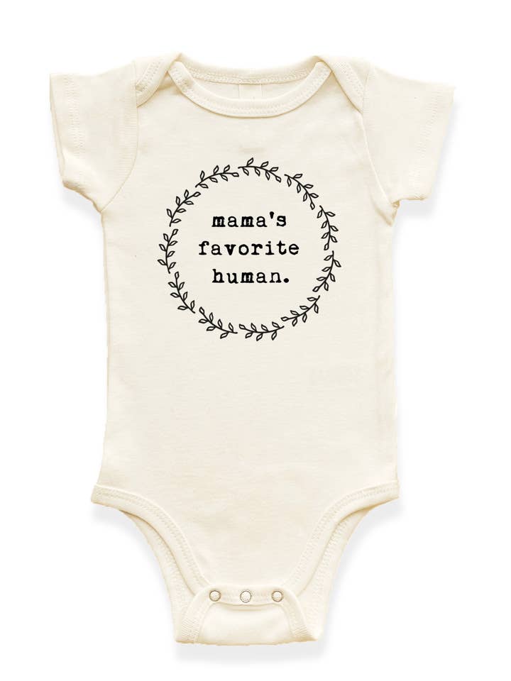 Mama's Favorite Human Organic Baby Bodysuit for wholesale by Tenth & Pine