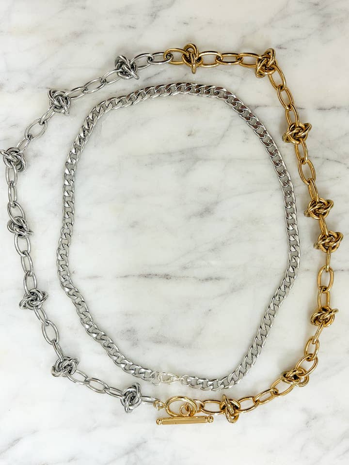 The Showstopper Two Tone Necklace for wholesale by Pretty Girl Charm.