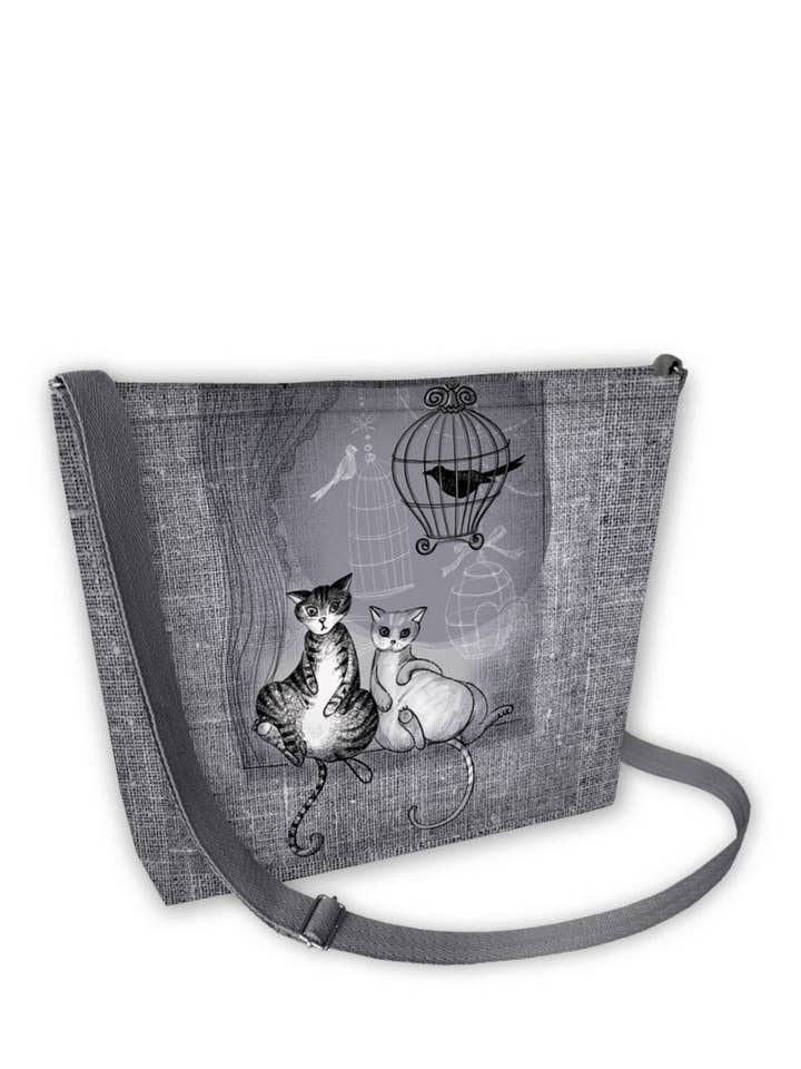 Two Cats Borsa A Tracolla In Tela Linea Samba Bertoni per la vendita all'ingrosso da parte di IngrossoBertoni by INCI Srl