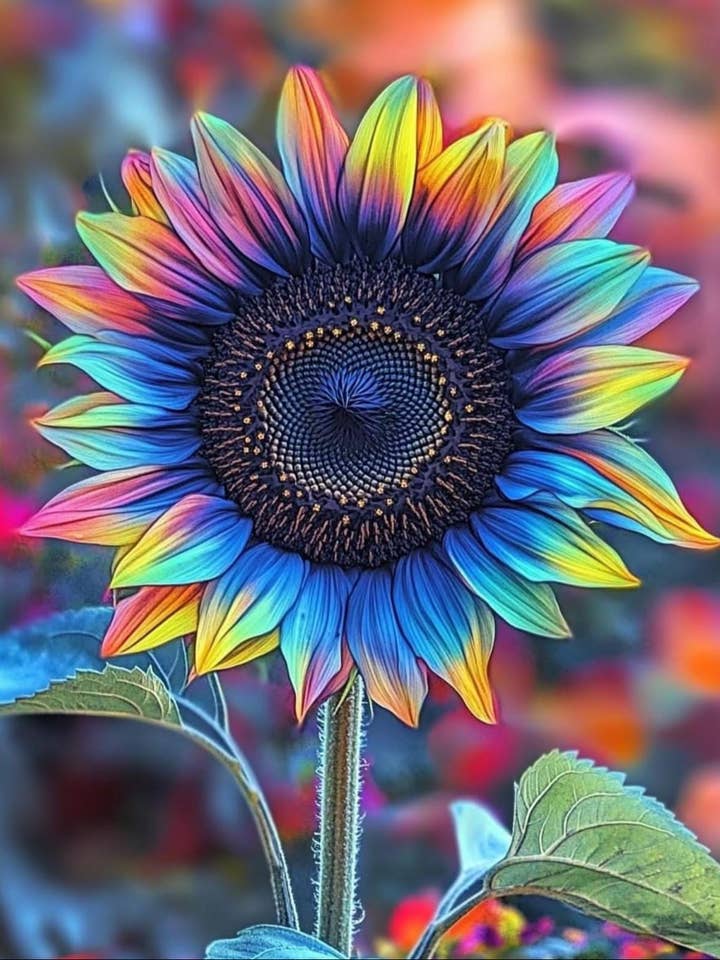 Rainbow Sunflower Pop Art – Canvas Wall Art Print for wholesale by StickerMoo