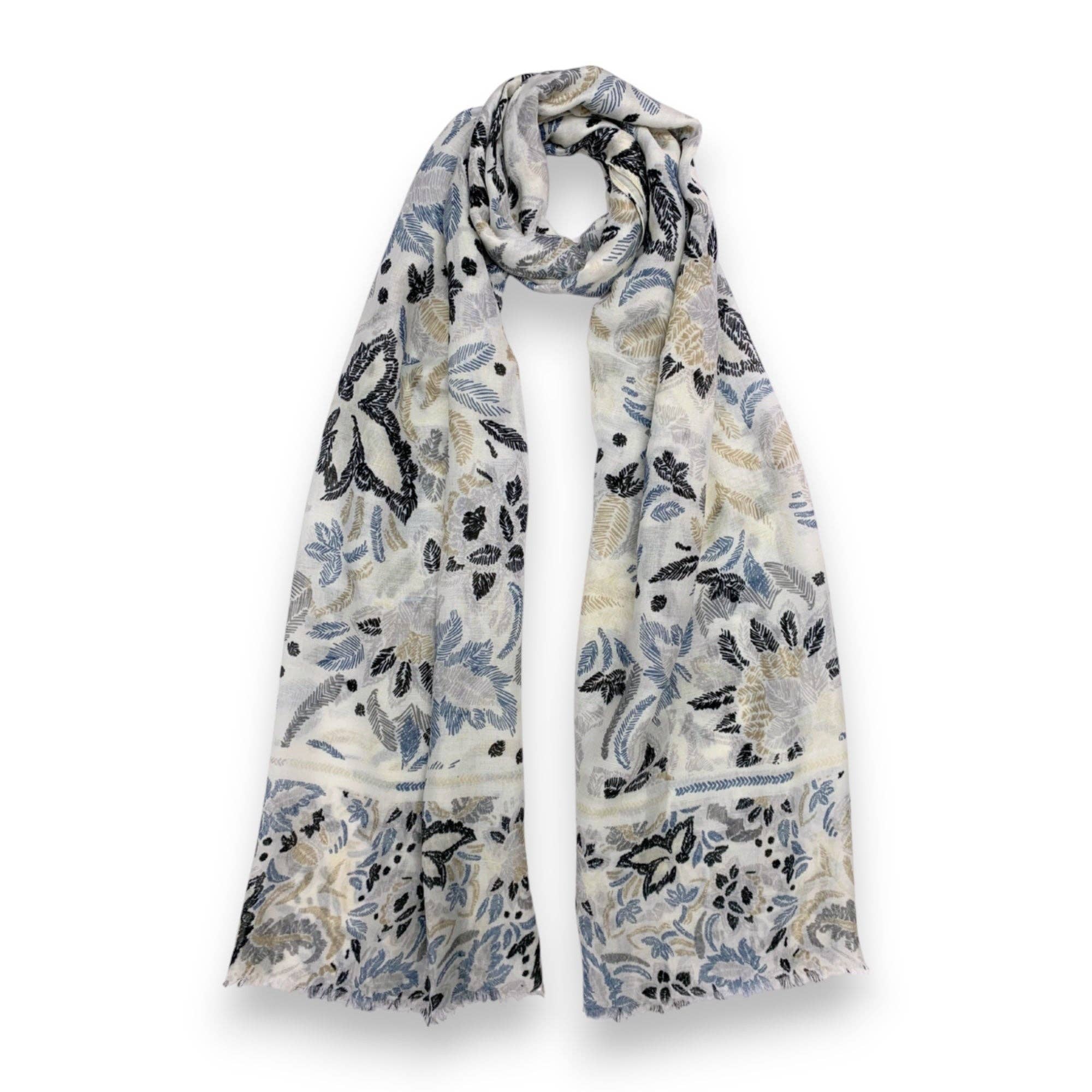 Lili Scarves (US Duty Free) – wholesale Scarf – Women's – Summer Leaves Print Scarf4