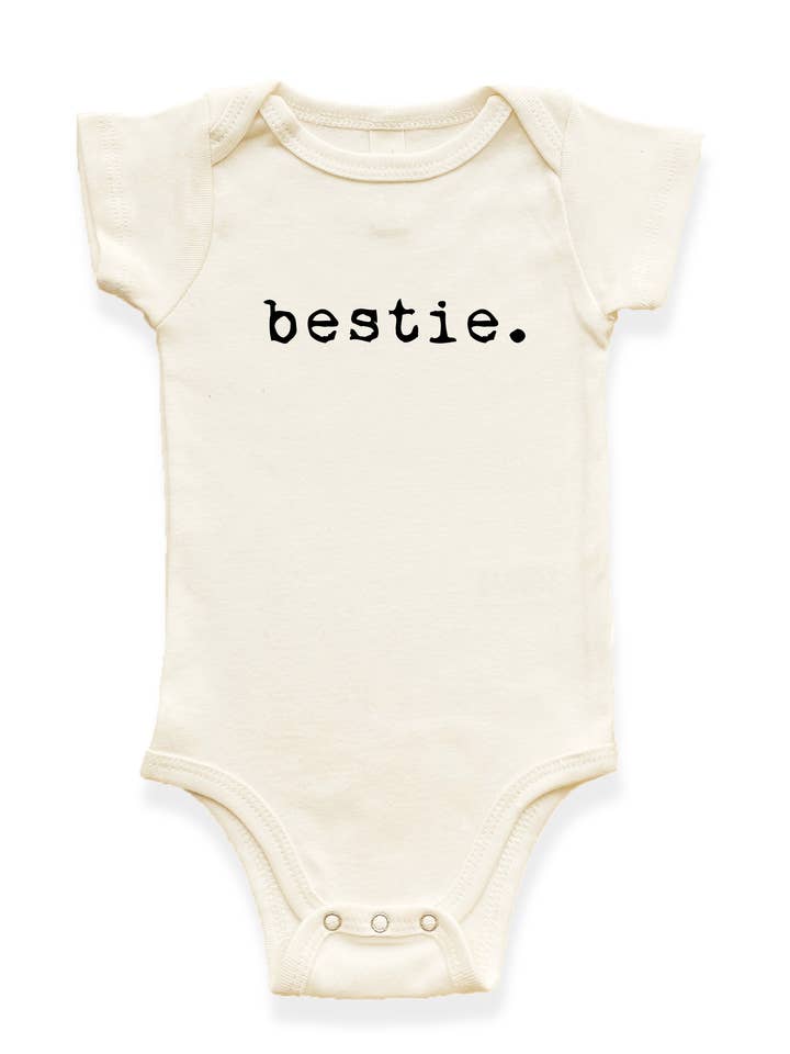 Bestie Organic Cotton Baby Bodysuit Short Sleeve for wholesale by Tenth & Pine