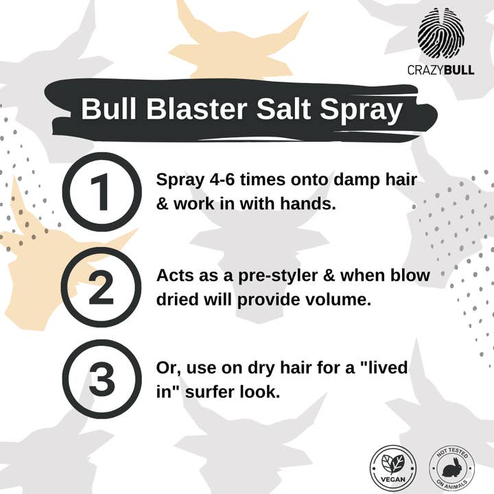 Crazy Bull Europe - Vendita all'ingrosso Lacca per capelli - Spray salino Bull Blaster (confezione da 12)