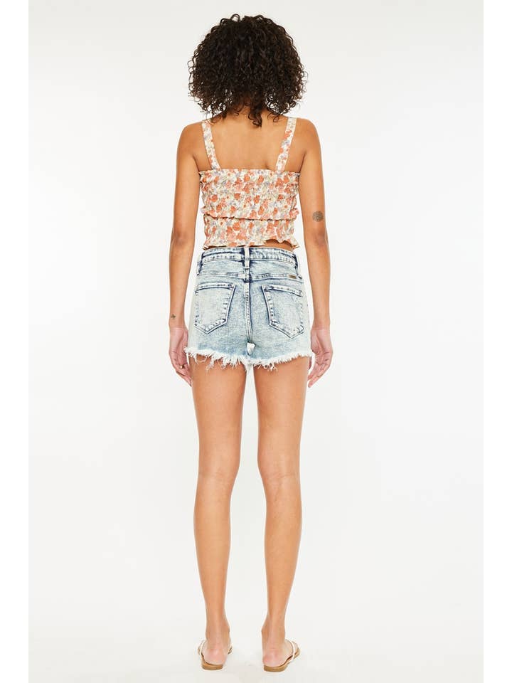 LIGHT OPEN PACK HIGH RISE FRAY HEM DENIM SHORTS-KC6321L-N for wholesale on Faire6