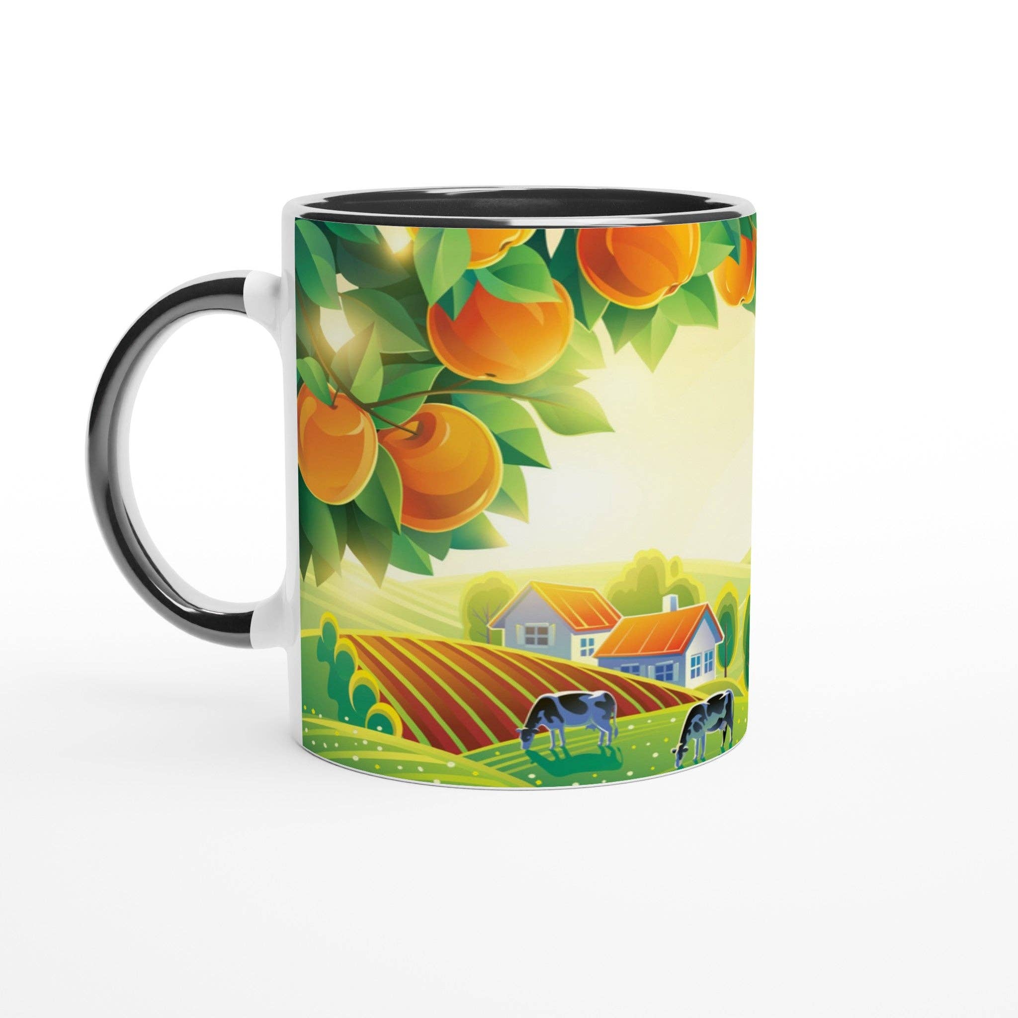Picatshirt - Wholesale Coffee Mug - Summer Landscape Ripe Fruits 11 oz Ceramic Mug for Serving Milk Tea Coffee