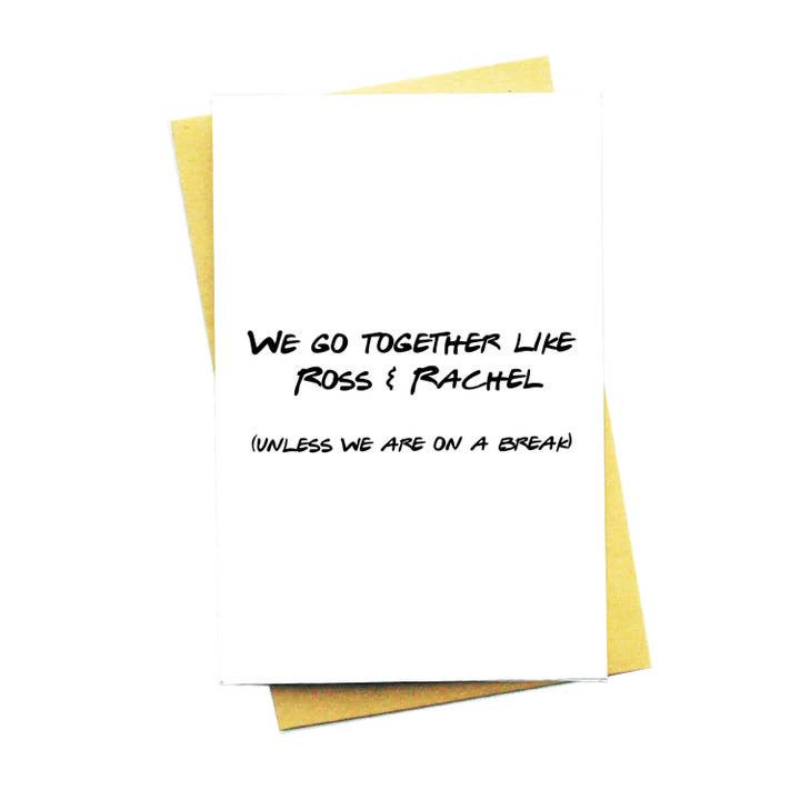 Ross And Rachel Greeting Card for wholesale by Nocturnal Paper