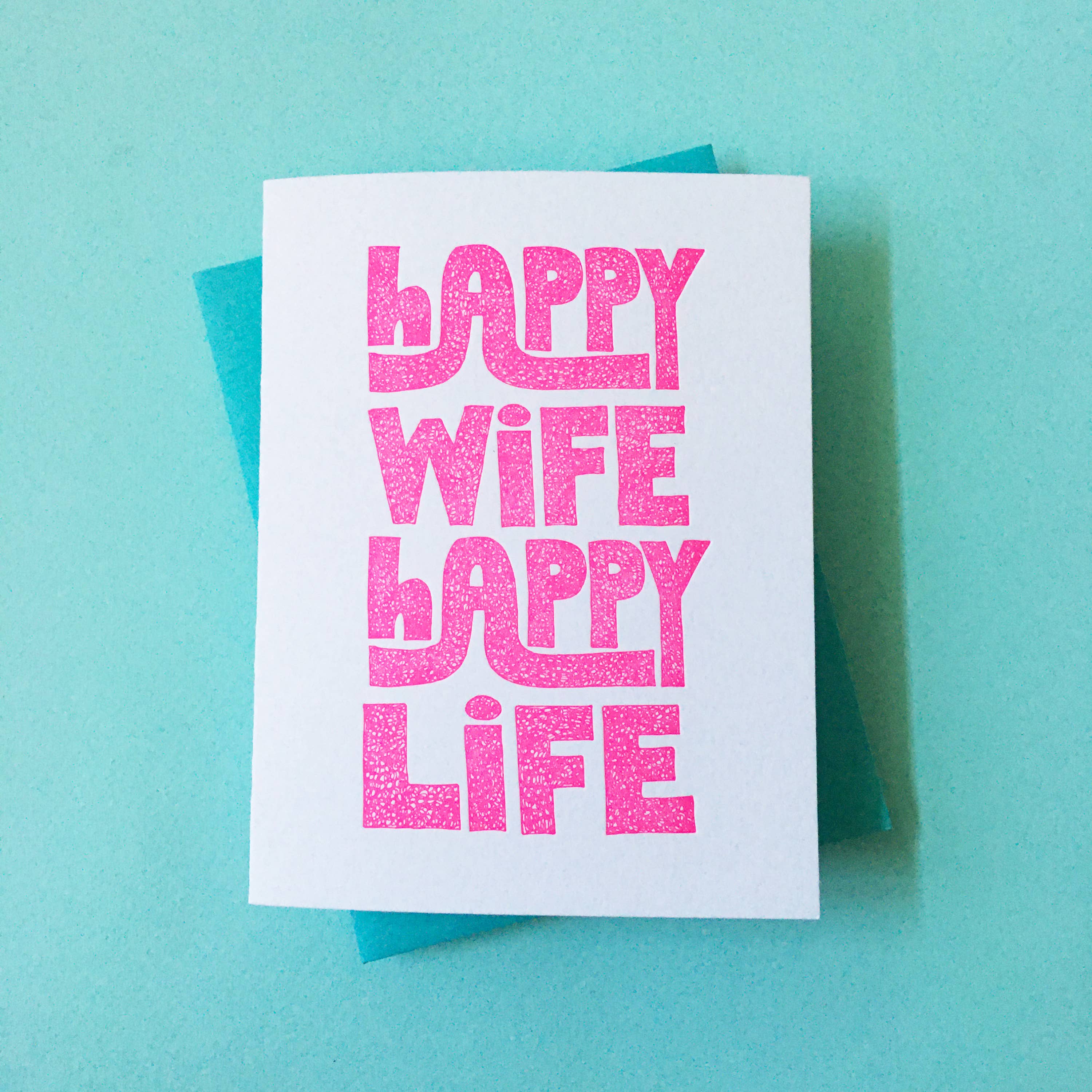 Richie Designs - Wholesale Love Card - Happy Wife Happy Life Greeting Card, love & anniversary1
