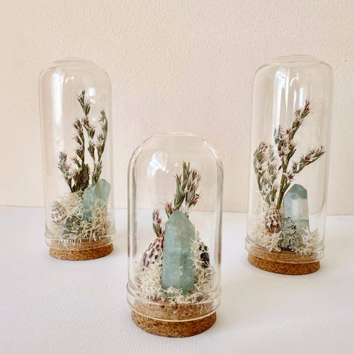 Saltwater Breeze Mini Terrarium Crystal Beach Desk Decor for wholesale by CA Studios