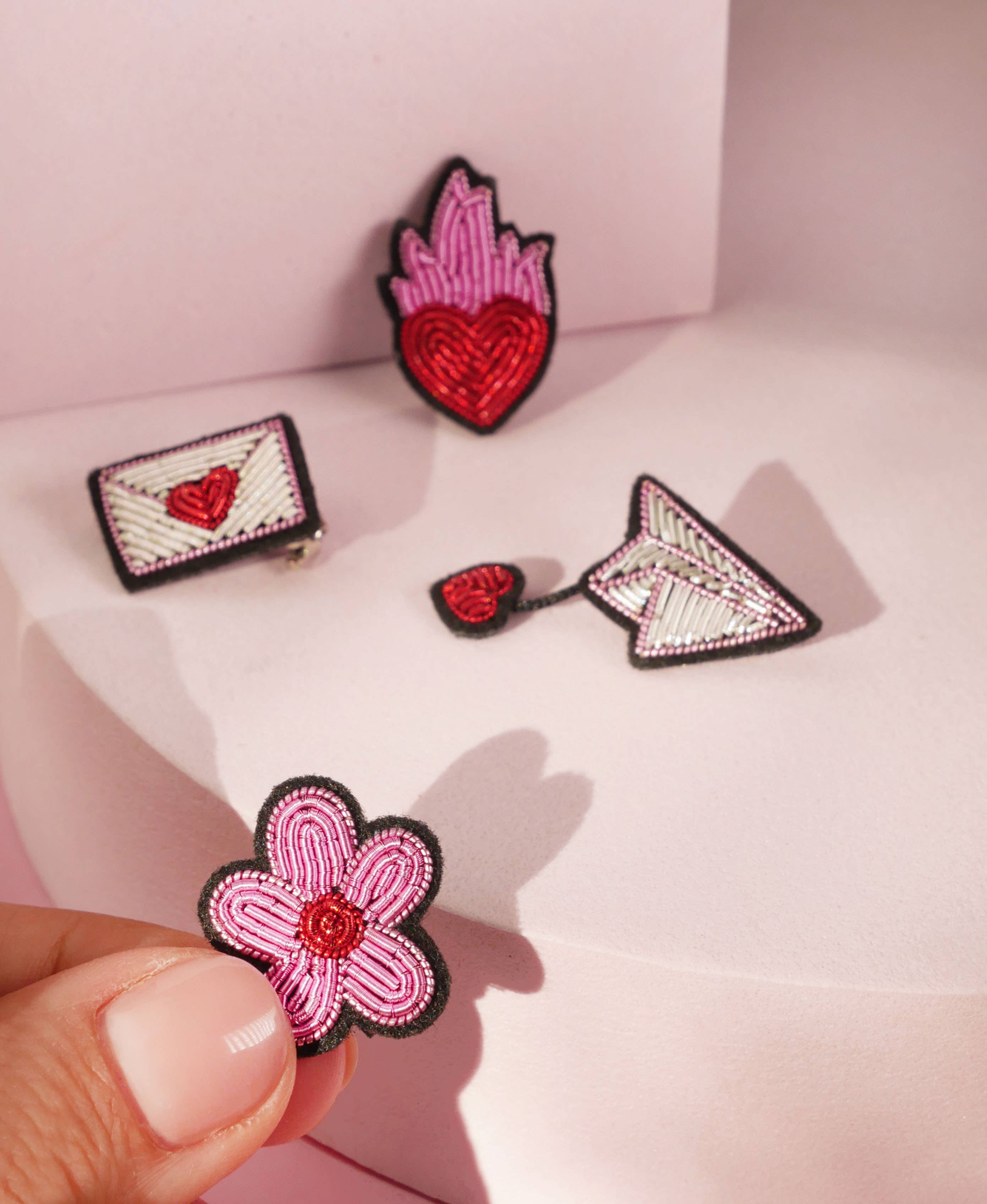 MALICIEUSE - Wholesale Brooch - Handmade Mini Flower Brooch Cannetille Embroidery - Valentine's Day2