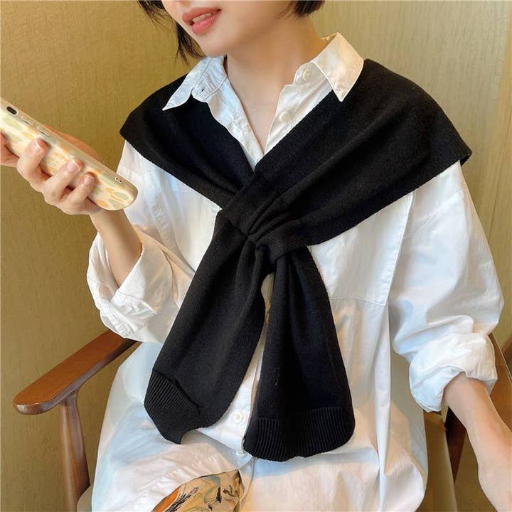 JC Sunny Fashion - Wholesale Scarf - Women's - JC063322 Mini Solid Color Cross Shoulder Cover/Scarf4