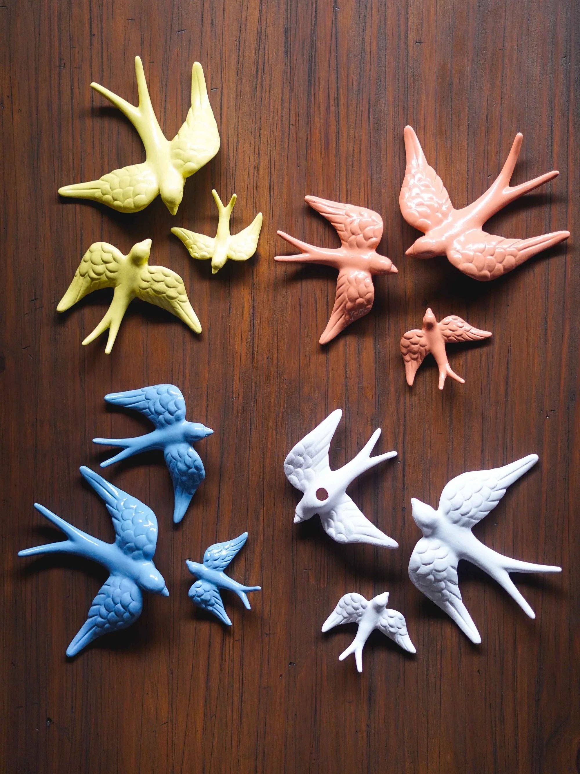 CerAmor Cerâmica - Wholesale Wall Accent - Set of 3 painted swallows1