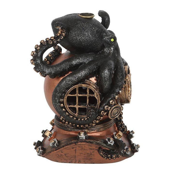 Something Different Wholesale - Wholesale Incense Holder - Steampunk Kraken on Diver's Helmet Backflow Incense Burner