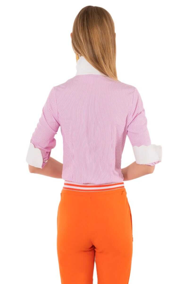 Gretchen Scott LLC – Engroshandel Skjorte med buttondown – til kvinder – Pique All Day Stribet Skjorte18