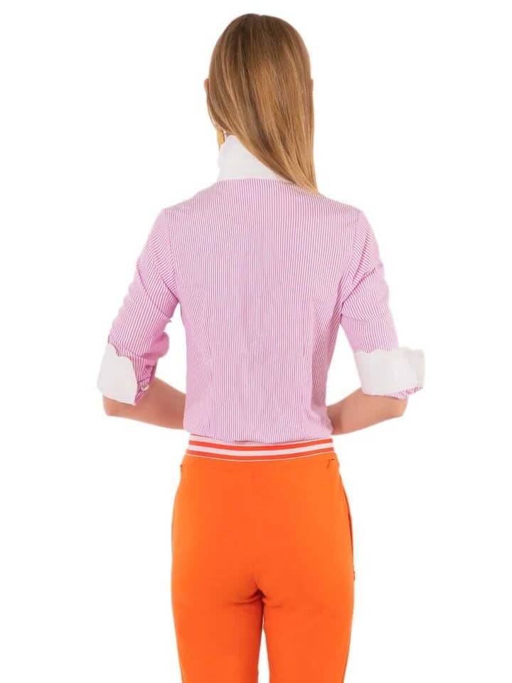 Gretchen Scott LLC – Engroshandel Skjorte med buttondown – til kvinder – Pique All Day Stribet Skjorte18