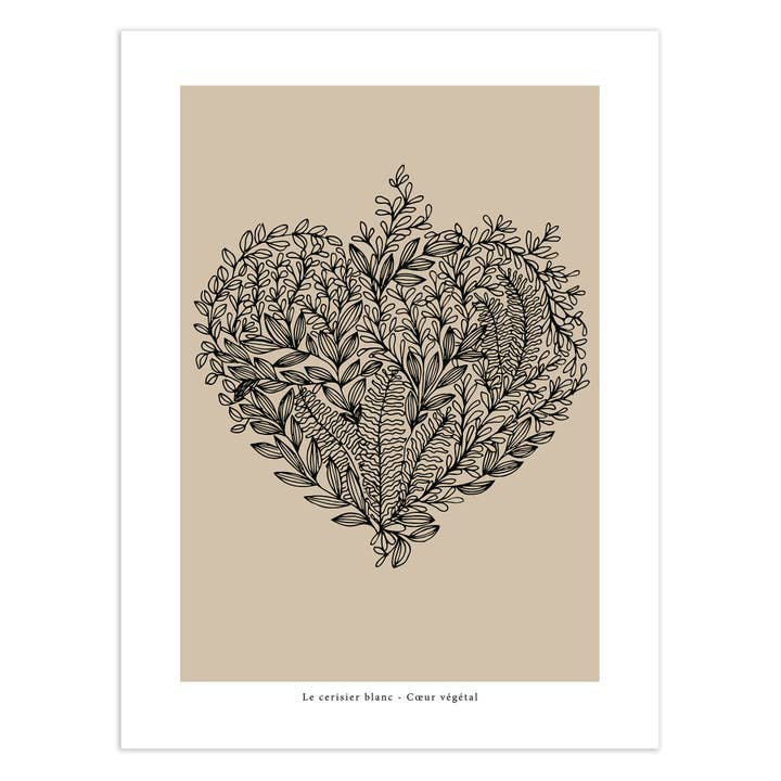 Poster 'Coração vegetal' por atacado de Le cerisier blanc