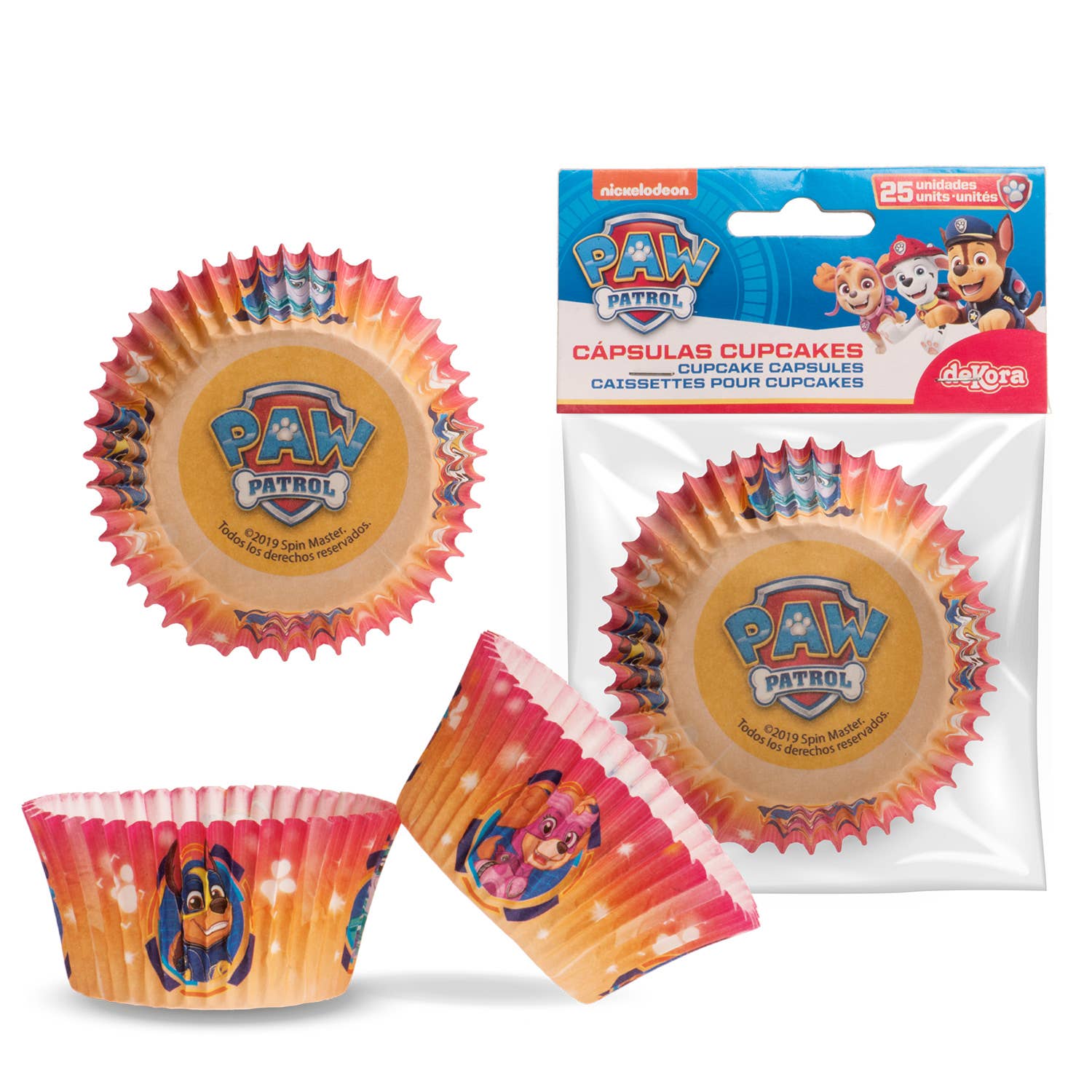 dekora - Wholesale Cupcake/Muffin Liner - BLISTER PACK OF 25 PAW PATROL CUPCAKE CAPSULES Ø 5 CM H 3 CM4