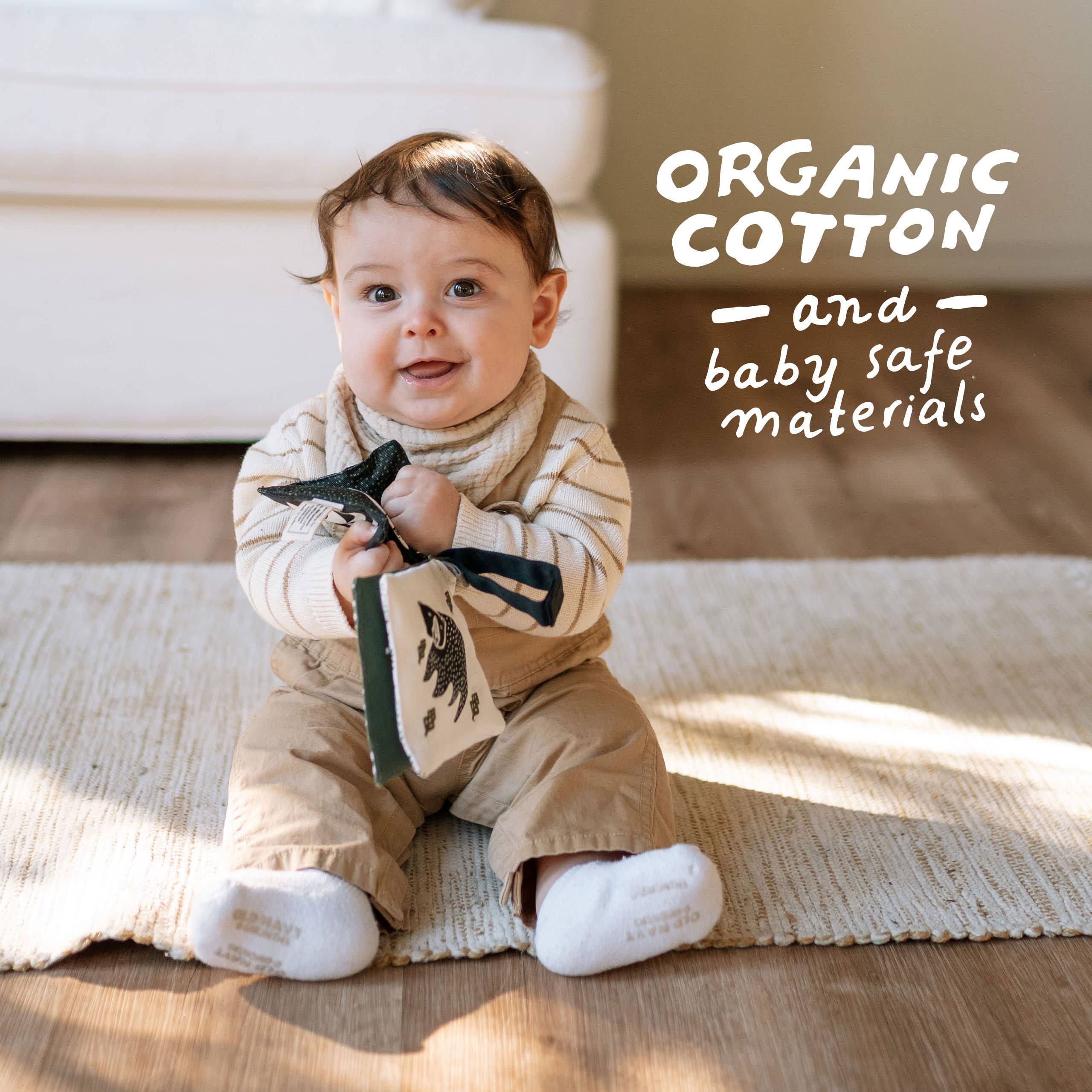 Wee Gallery - Wholesale Crinkle Tag Toy - Baby - Crinkle Pages Stroller Activity Toy for Baby - Woodland2