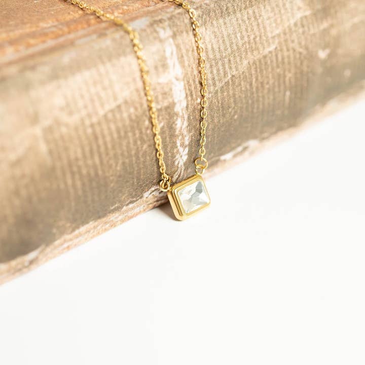 WJW - Wholesale Individual Charm/Pendant - 18K Gold PVD Emerald Birthstone Connector Charm 11mm8