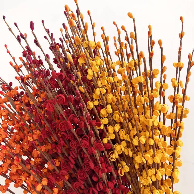 Huis Van Merken - Vente Fleurs artificielles - Tiges de baies orange - Fleurs artificielles lot de 10 - Décoration d'automne/mariage4