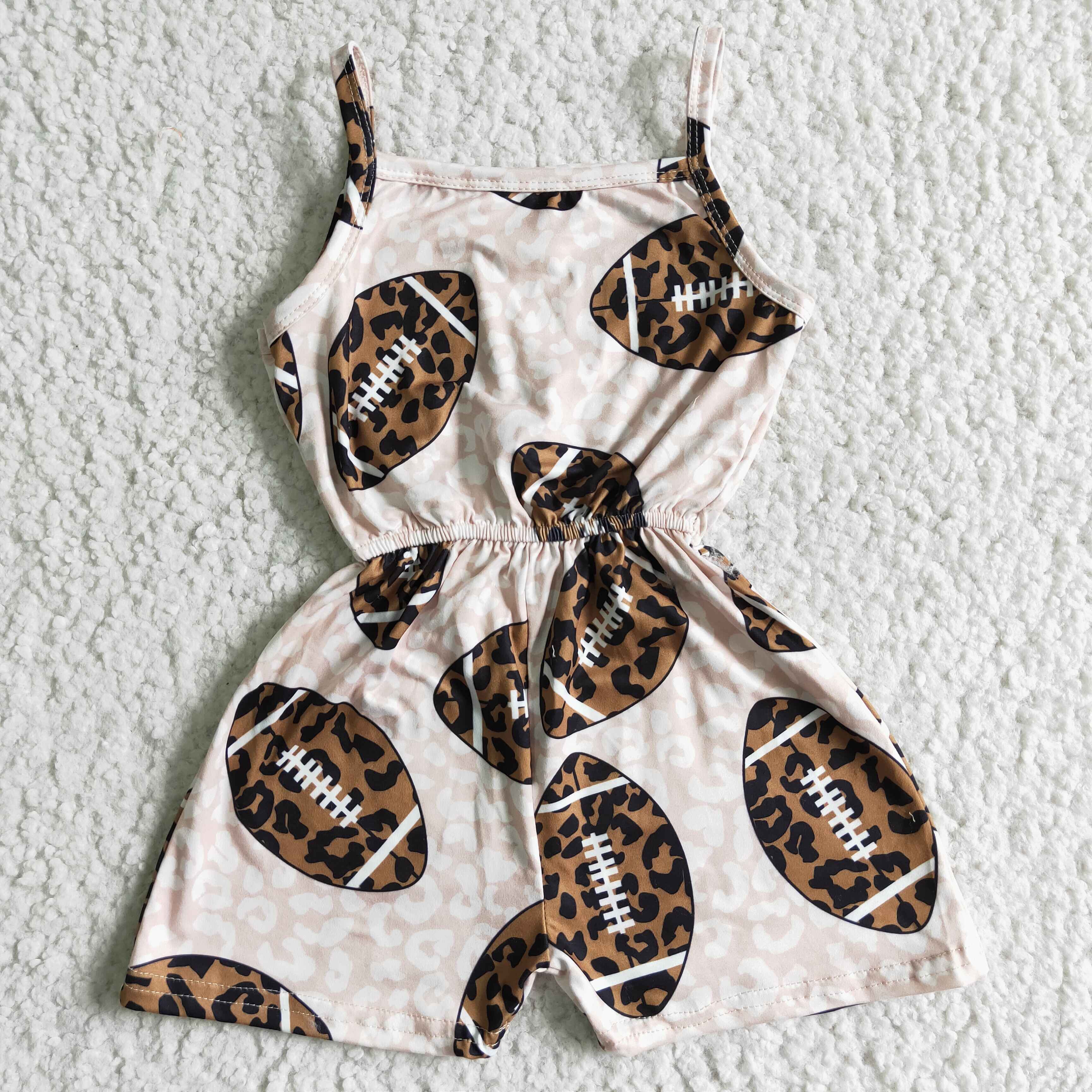 Yawoo Garments - Wholesale Jumpsuit - Kids - Leopard football sleeveless jumper girls jumpsuit1