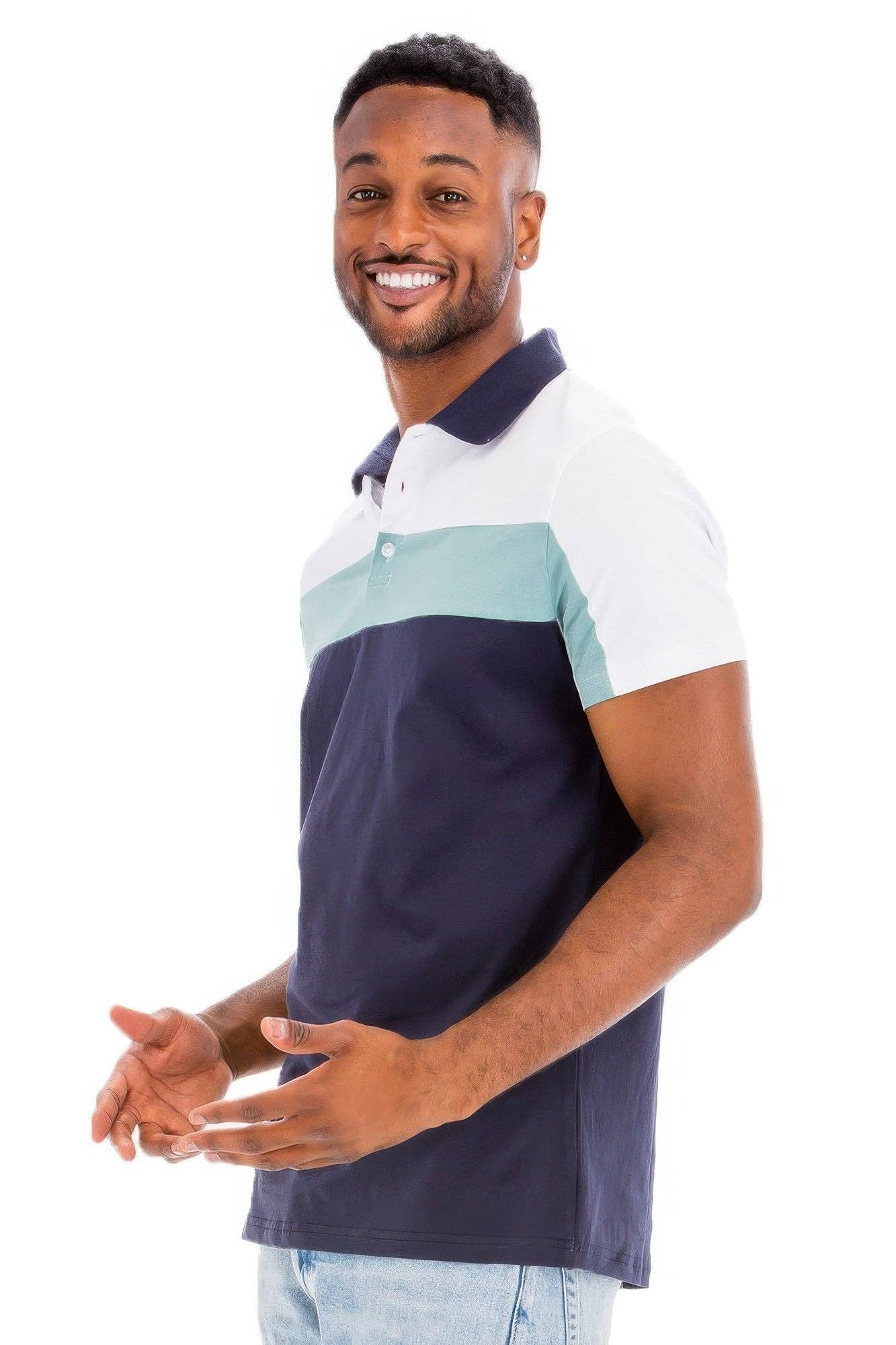 CC Wholesale Clothing - Wholesale Polo - Men's - Color Block Polo Short Sleeve5