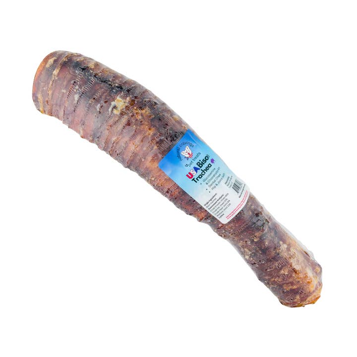 USA Bison Trachea (half trachea - canoes) 12" - 13" for wholesale by Natural Cravings Pet Treats LLC