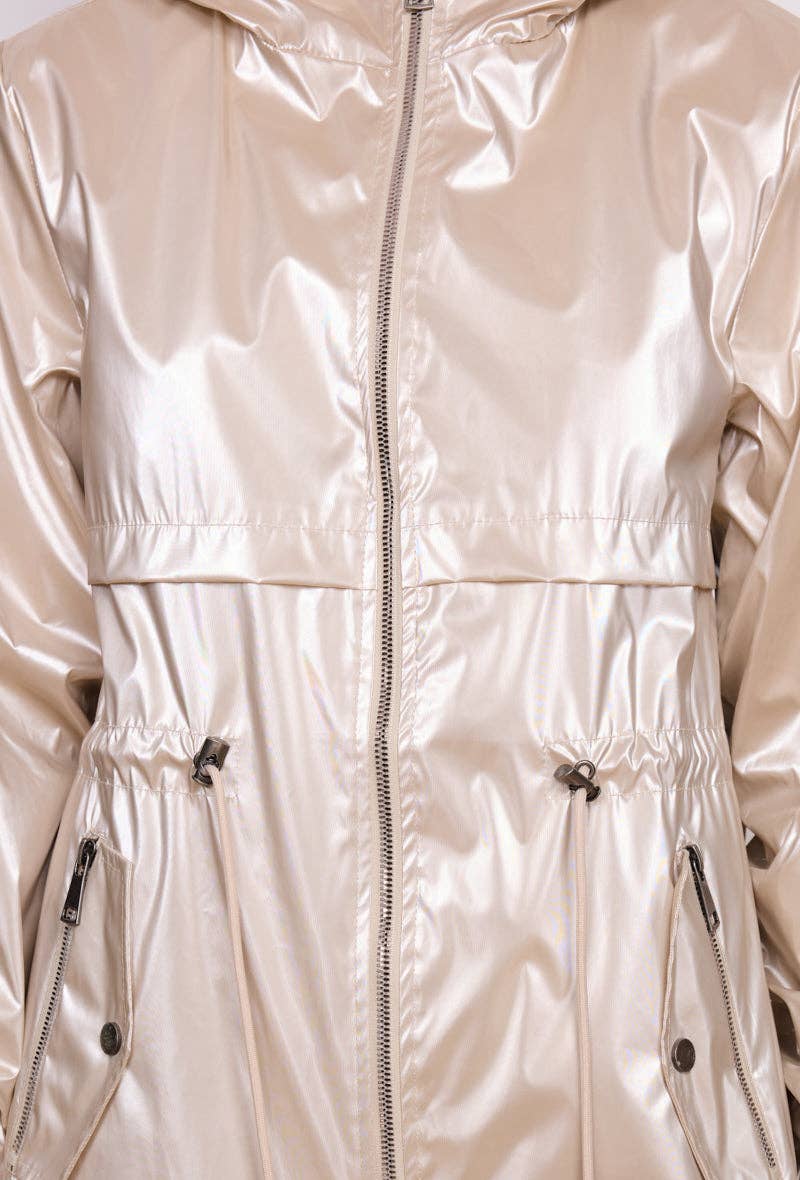 SOFTY - Wholesale Raincoat - Women's - Iridescent effect drawstring waterproof jacket S560323