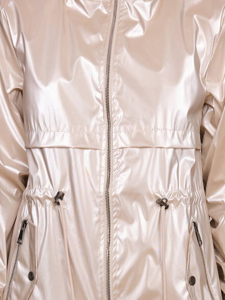 SOFTY - Wholesale Raincoat - Women's - Iridescent effect drawstring waterproof jacket S560323