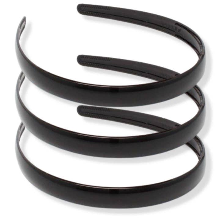 Topkids Accessories - Wholesale Fashion headband – women's - Plastic Alice Bands Hair Bands Head Bands Black Clear Tortoise Tort Brown Hairband Headband Aliceband Women Girls Men Boys Wide Teeth Comb - Pack of 317