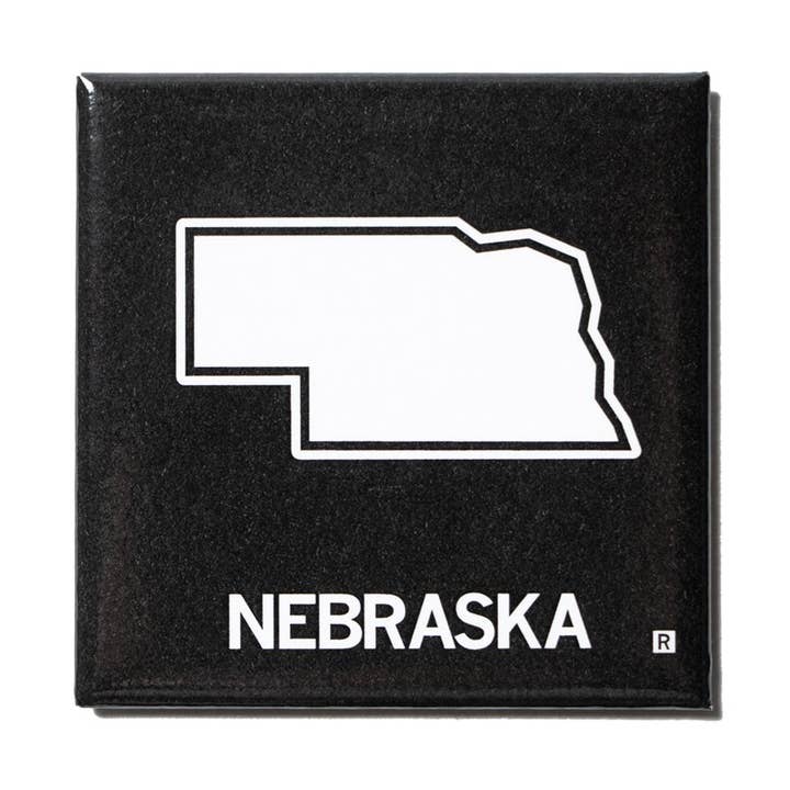 Nebraska Outline Metal Magnet for wholesale by RAYGUN