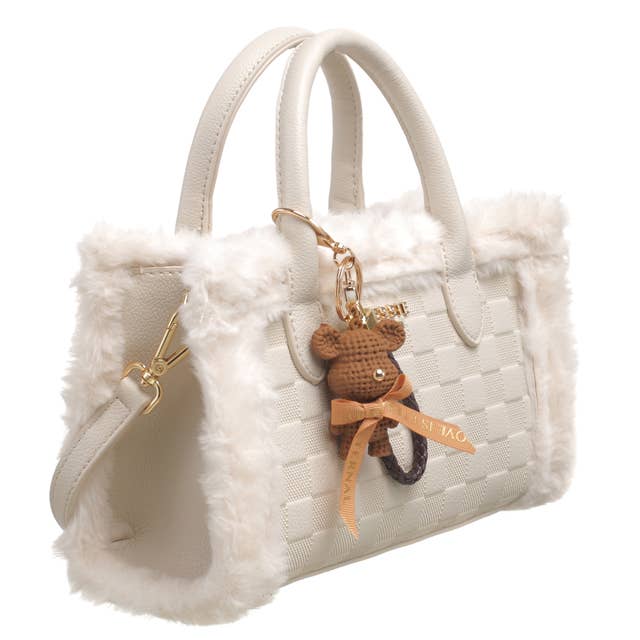 Bessie London - Wholesale Top Handle Bag - Women's - TEDDY FURRY BARREL BAG11