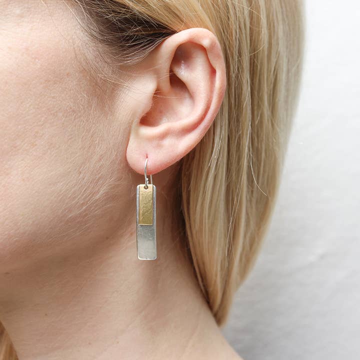 Marjorie Baer - Wholesale Dangle Earrings - Medium Layered Rectangles Wire Earrings1